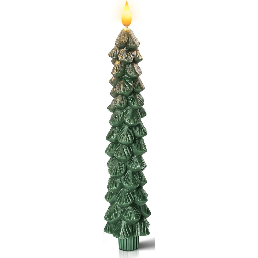 LED-Weihnachtsbaum-Kerze mit Flammeneffekt und Fernbedienung