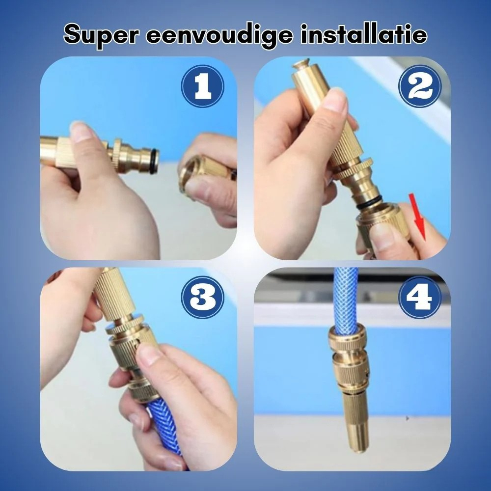High-Pressure Adjustable Spray Nozzle with Mounting Kit