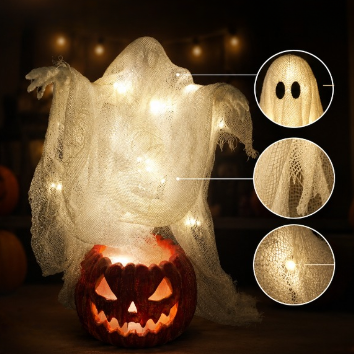 Geist-Deko Kürbis leuchtend – 130 cm
