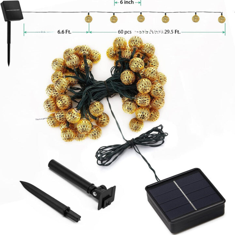 Solar-Lichterkette Marokkanisch 12m mit 100 LED-Kugeln