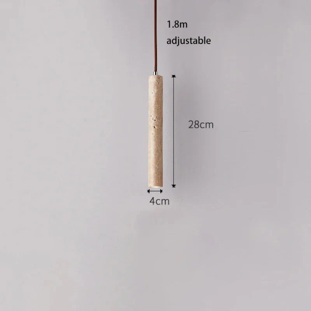 Travertine LED Pendant Light – Minimalist Wabi-Sabi Style, Warm White