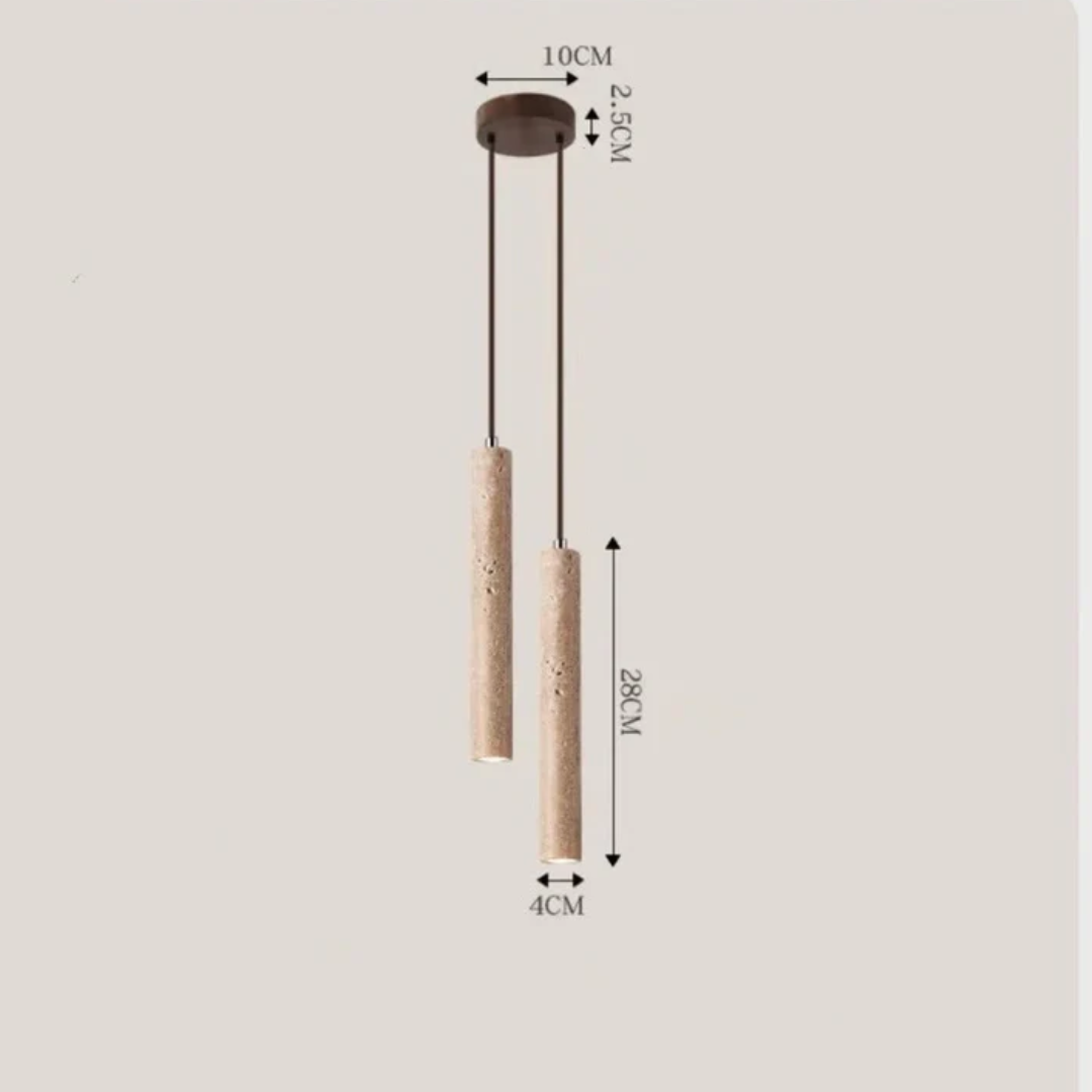 Travertine LED Pendant Light – Minimalist Wabi-Sabi Style, Warm White