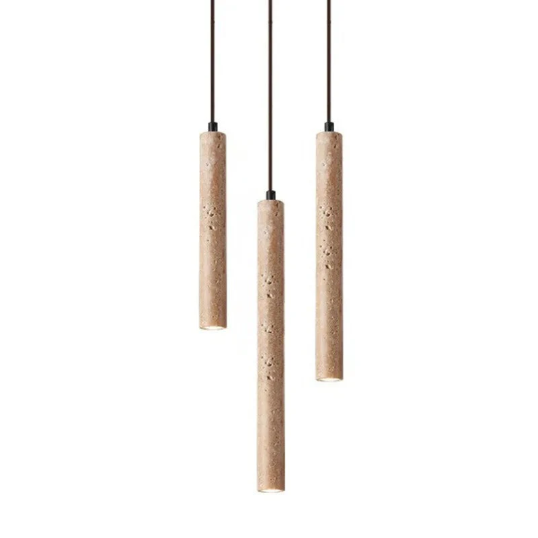 Travertine LED Pendant Light – Minimalist Wabi-Sabi Style, Warm White