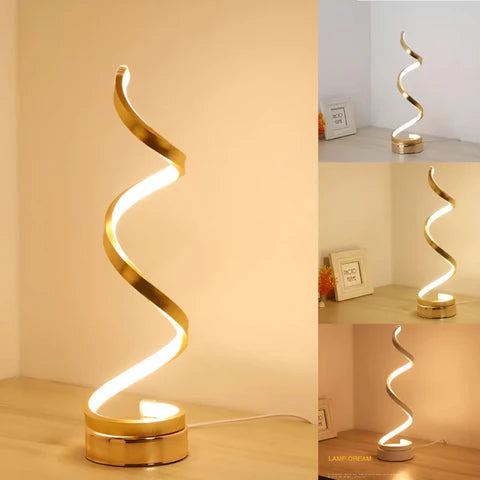 Spiralförmige LED-Tischlampe mit Dimmer – Modernes Design 19W