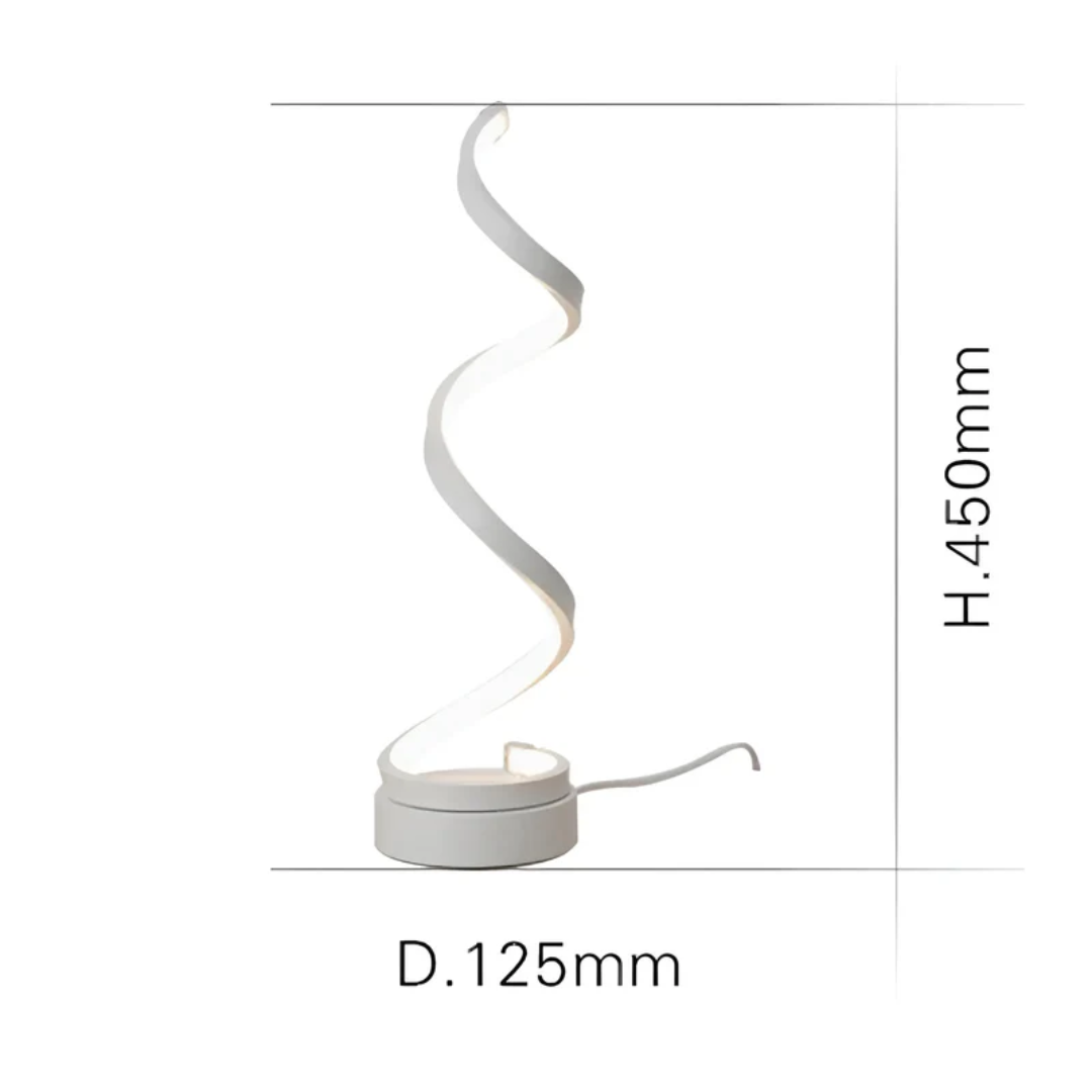 Spiralförmige LED-Tischlampe mit Dimmer – Modernes Design 19W