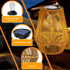 Handgewebte Solar-Gartenlaterne – Wasserdichtes Rattan-LED-Licht