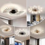 Modern Star-Shaped LED Ceiling Light – 12 Arms, Gold or Black