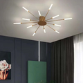 Modern Star-Shaped LED Ceiling Light – 12 Arms, Gold or Black