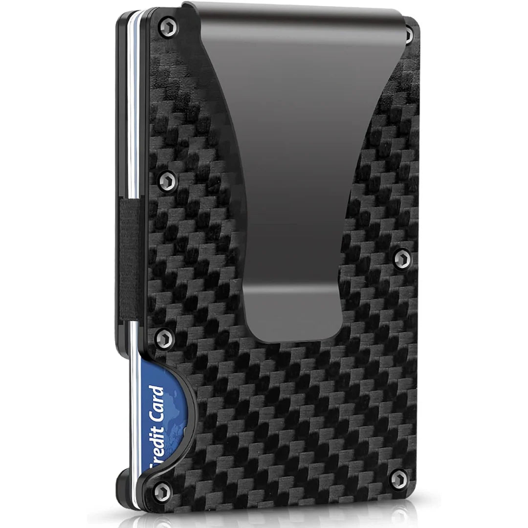 Slim Card Holder with Money Clip – RFID Protection