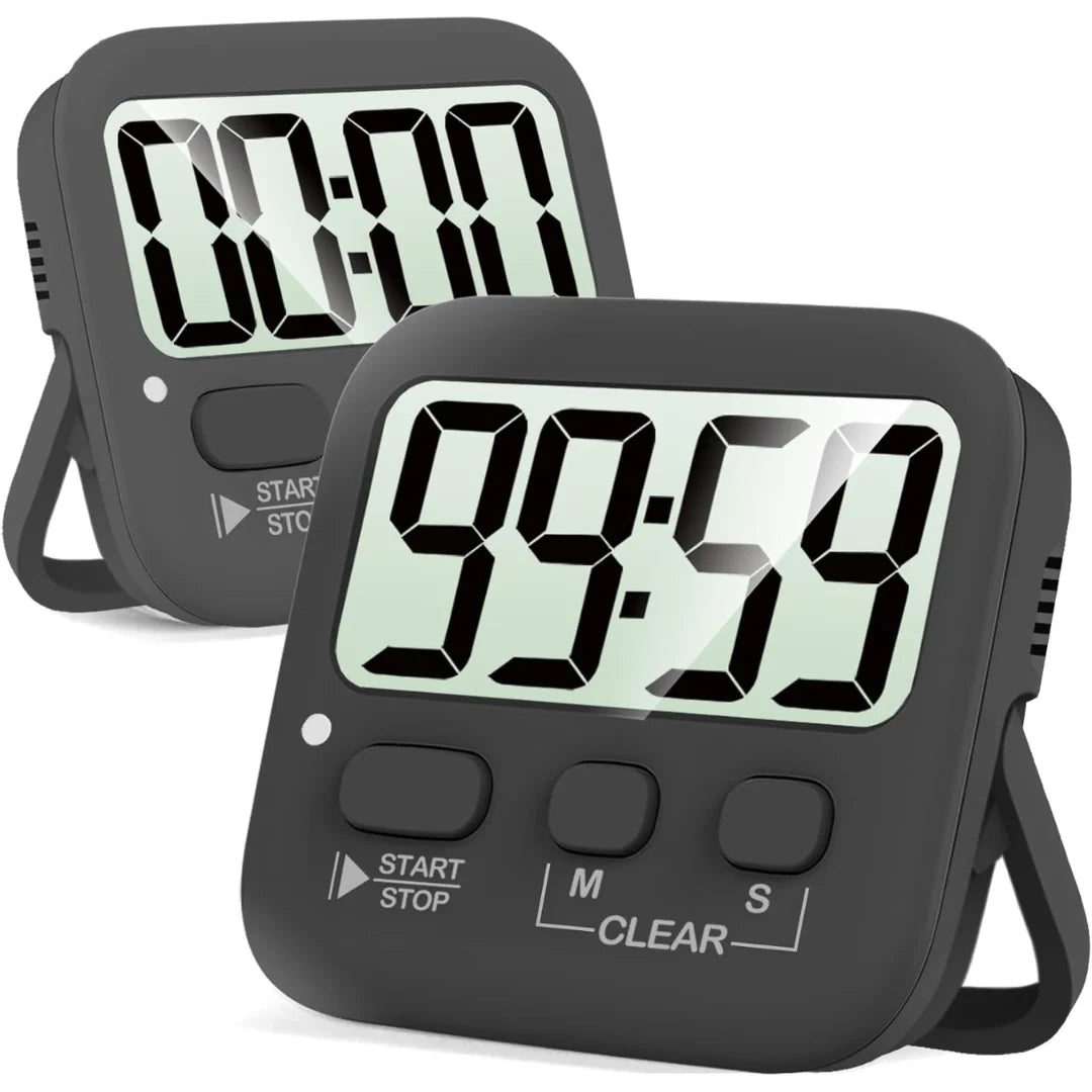Digital Kitchen Timer with Large Display – 2-Pack