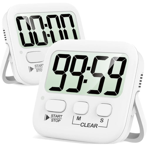 Digital Kitchen Timer with Large Display – 2-Pack