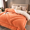 Sherpa Fleece Bettdecke mit gestepptem Innenfutter