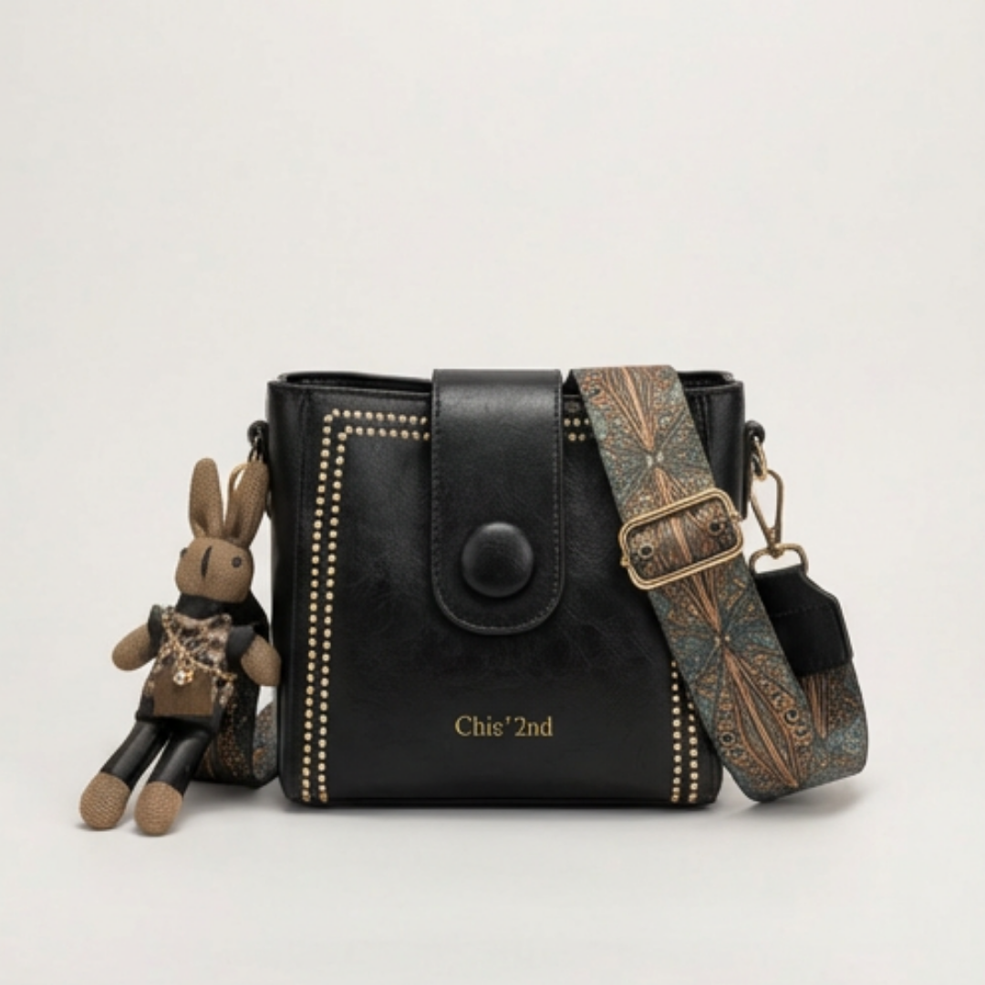 Vintage Crossbody-Beuteltasche mit gewebtem Kunsthandwerk-Träger