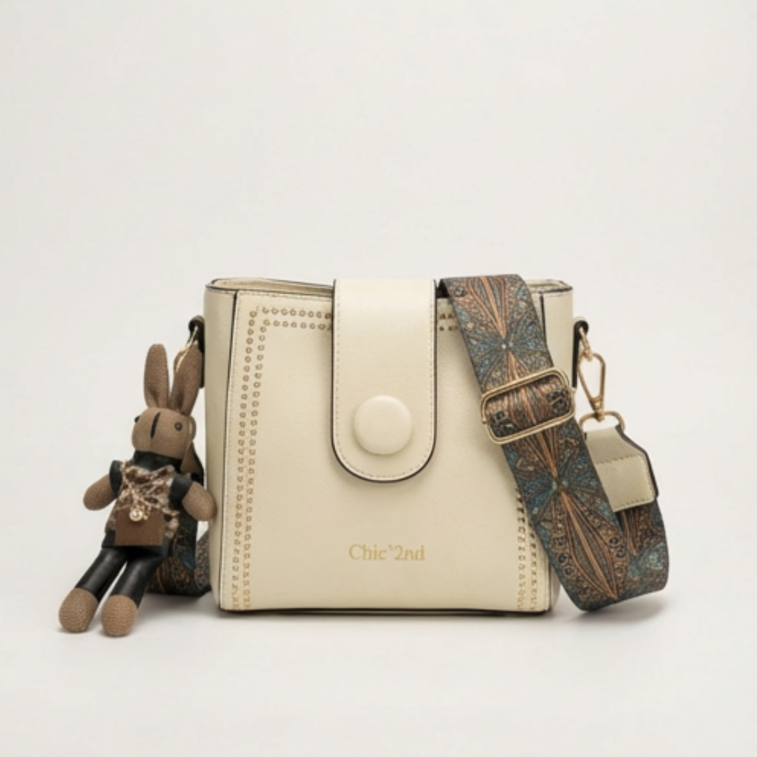 Vintage Crossbody-Beuteltasche mit gewebtem Kunsthandwerk-Träger