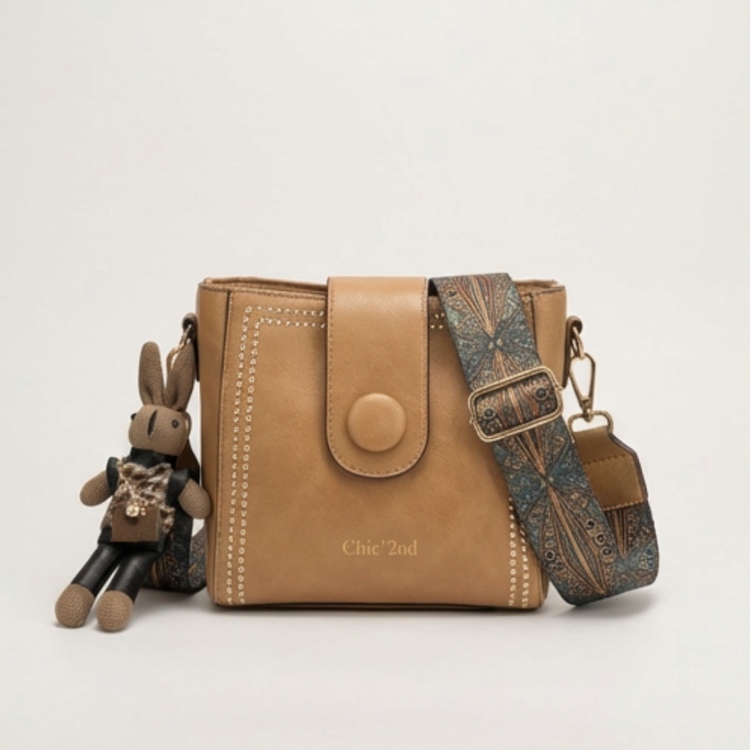 Vintage Crossbody-Beuteltasche mit gewebtem Kunsthandwerk-Träger