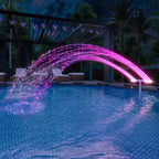 Solar Pool Fountain with RGB LED Light – Double Arch, Remote Control