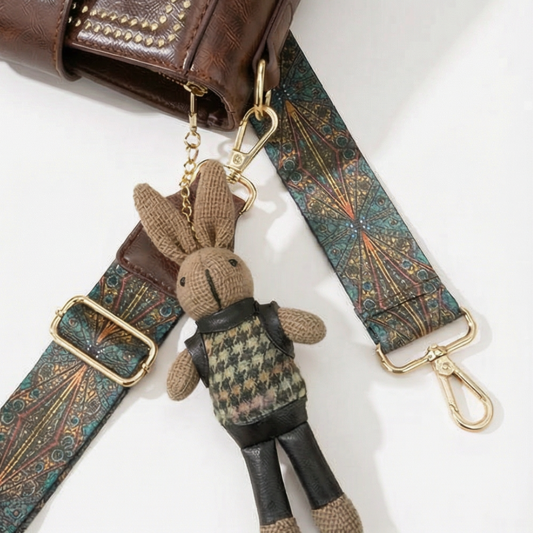 Vintage Crossbody-Beuteltasche mit gewebtem Kunsthandwerk-Träger