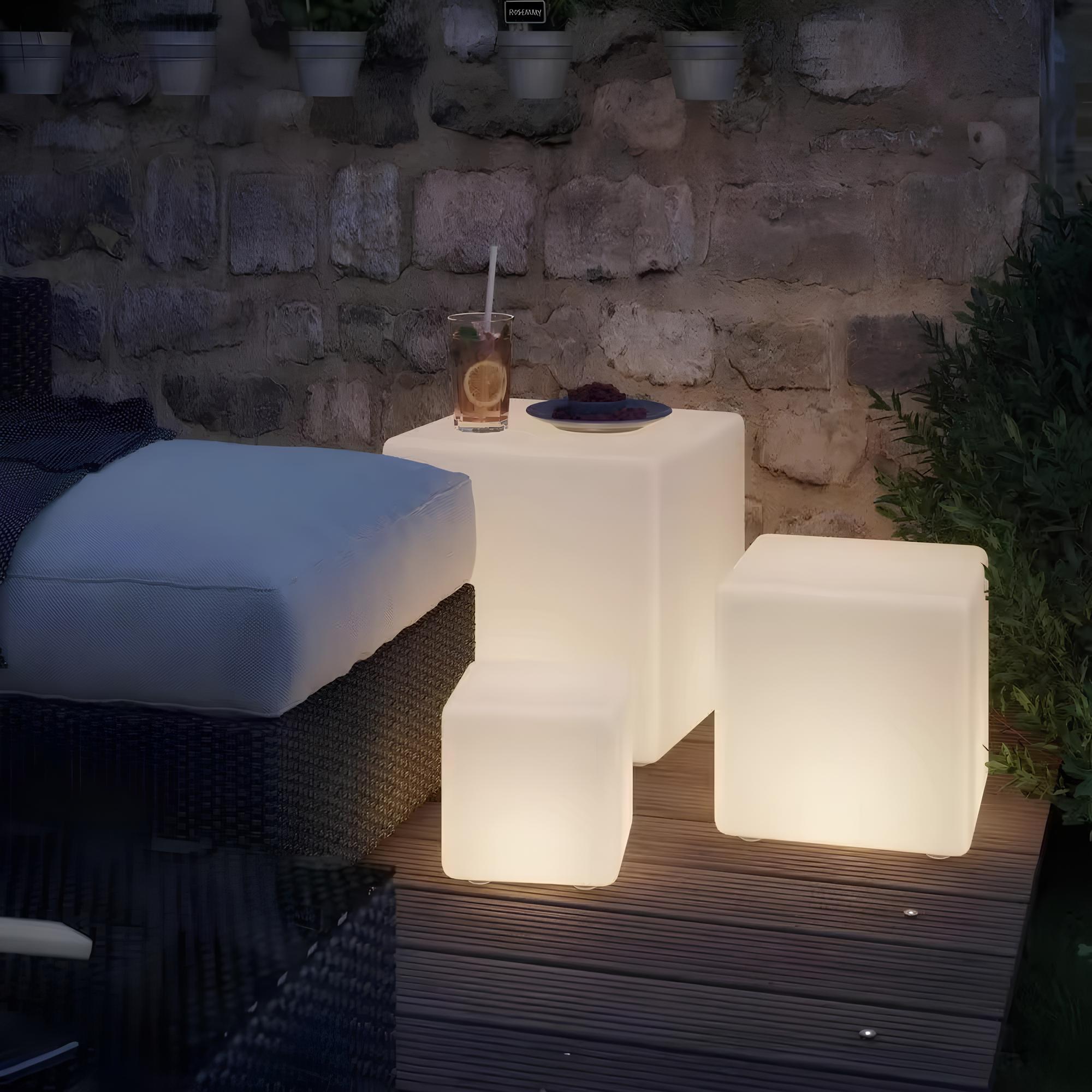 LED cube light for garden and terrace with remote control