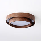 Holz-Deckenleuchte mit integrierter LED – Warmer Walnusston
