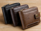 Vintage Wallet with All-Around Zipper, Card Slots & Coin Pocket