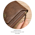 Vintage Wallet with All-Around Zipper, Card Slots & Coin Pocket