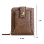 Vintage Wallet with All-Around Zipper, Card Slots & Coin Pocket