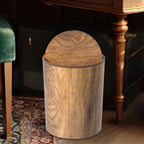 Trash Can with Swing Lid and Wood Look