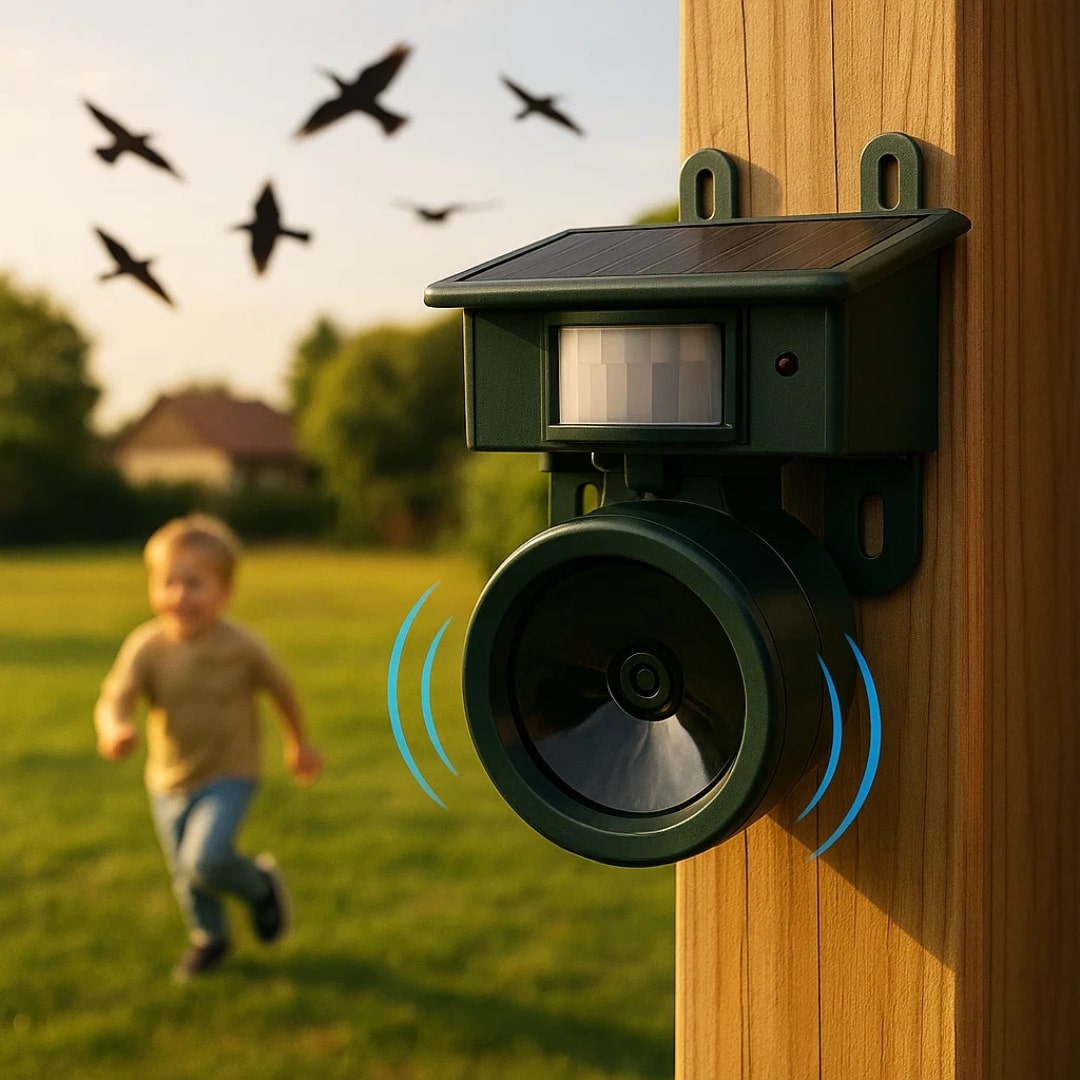 Solar Bird Repellent with PIR Sensor – Bird of Prey Calls Against Pigeons