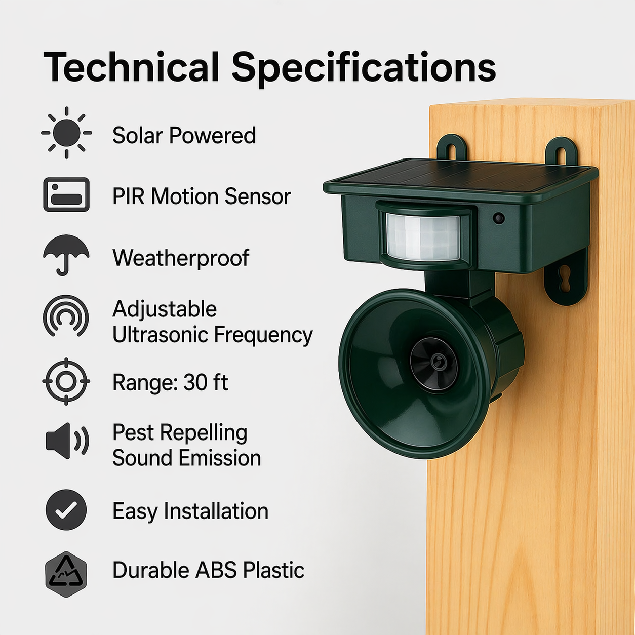 Solar Bird Repellent with PIR Sensor – Bird of Prey Calls Against Pigeons