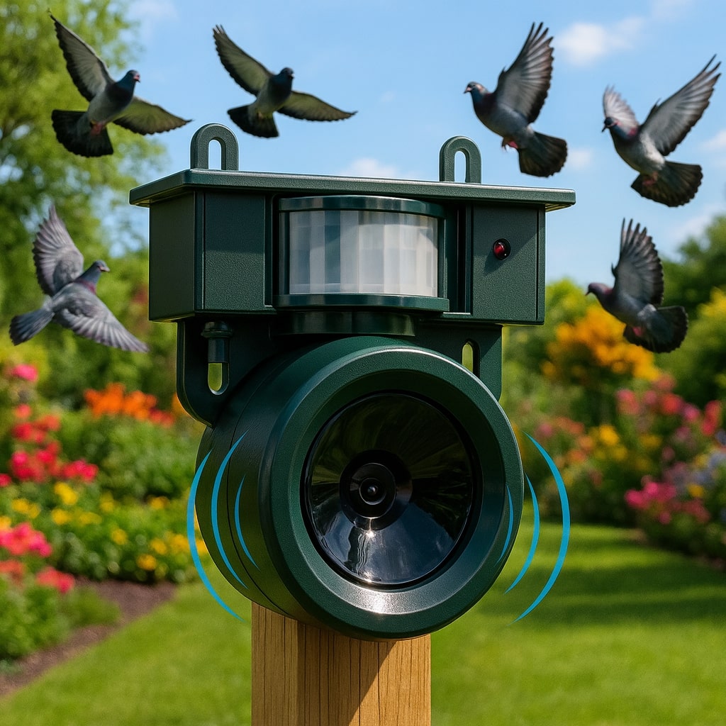Solar Bird Repellent with PIR Sensor – Bird of Prey Calls Against Pigeons