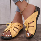 Women's Sandals with Bow and Wedge Heel – Orthopedic Insole