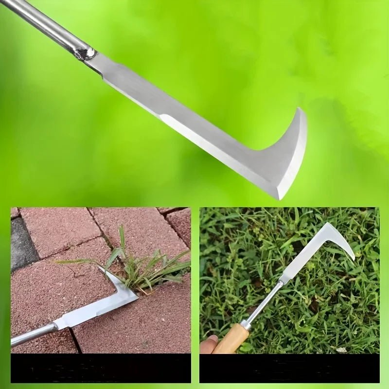 Edelstahl Unkrauthacke mit L-Form für präzise Gartenarbeit