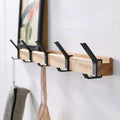 Wall coat rack with 5 double hooks – Wood & aluminum