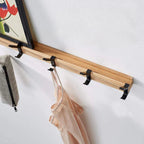Wall coat rack with 5 double hooks – Wood & aluminum