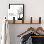 Wall coat rack with 5 double hooks – Wood & aluminum