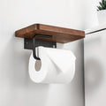 Wooden Toilet Paper Holder with Shelf – Wall Mountable