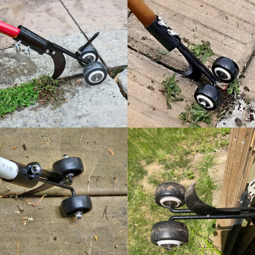 Rolling weed puller – back-friendly for sidewalks and joints