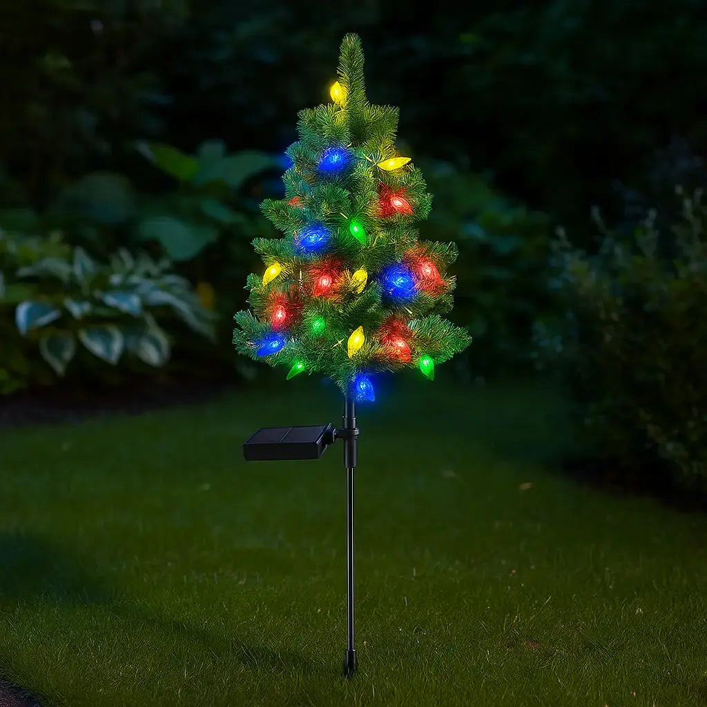Wetterfester Solar-Weihnachtsbaum — Strahlend schön für verschneite Wintertage Mivoza Deutschland