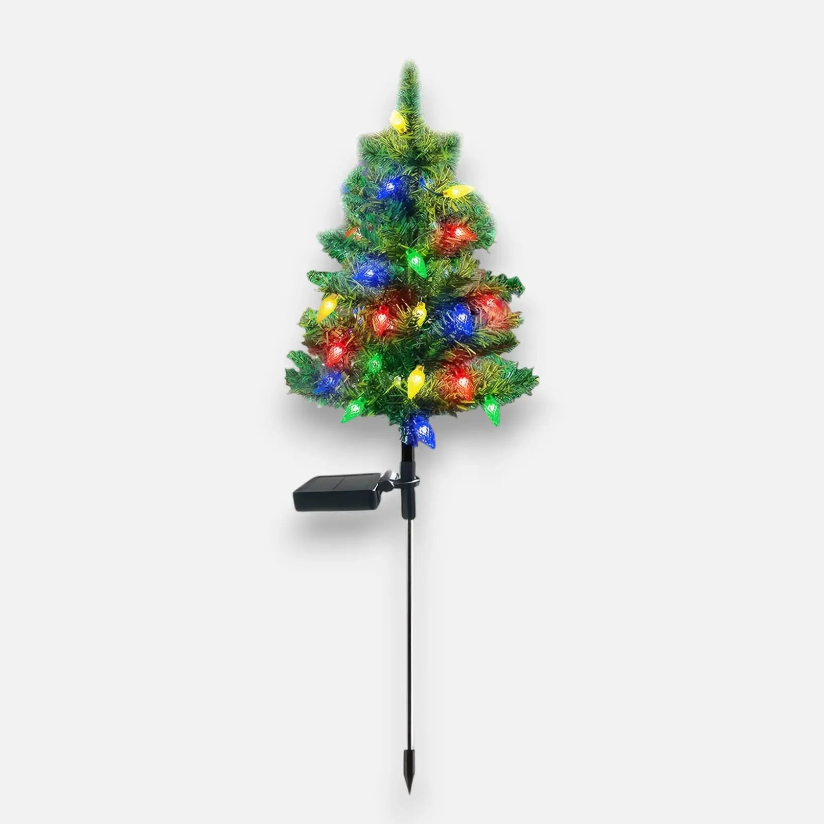 Wetterfester Solar-Weihnachtsbaum — Strahlend schön für verschneite Wintertage Mivoza Deutschland