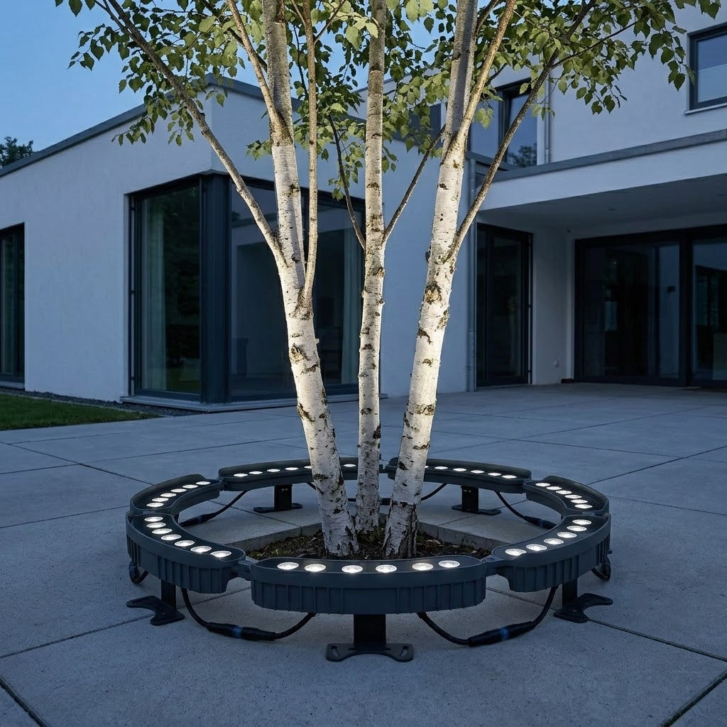 Modular LED tree ring segment – ground spotlight for trees and poles, IP65