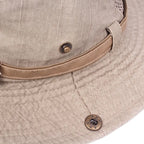 Sun hat with wide brim and mesh ventilation