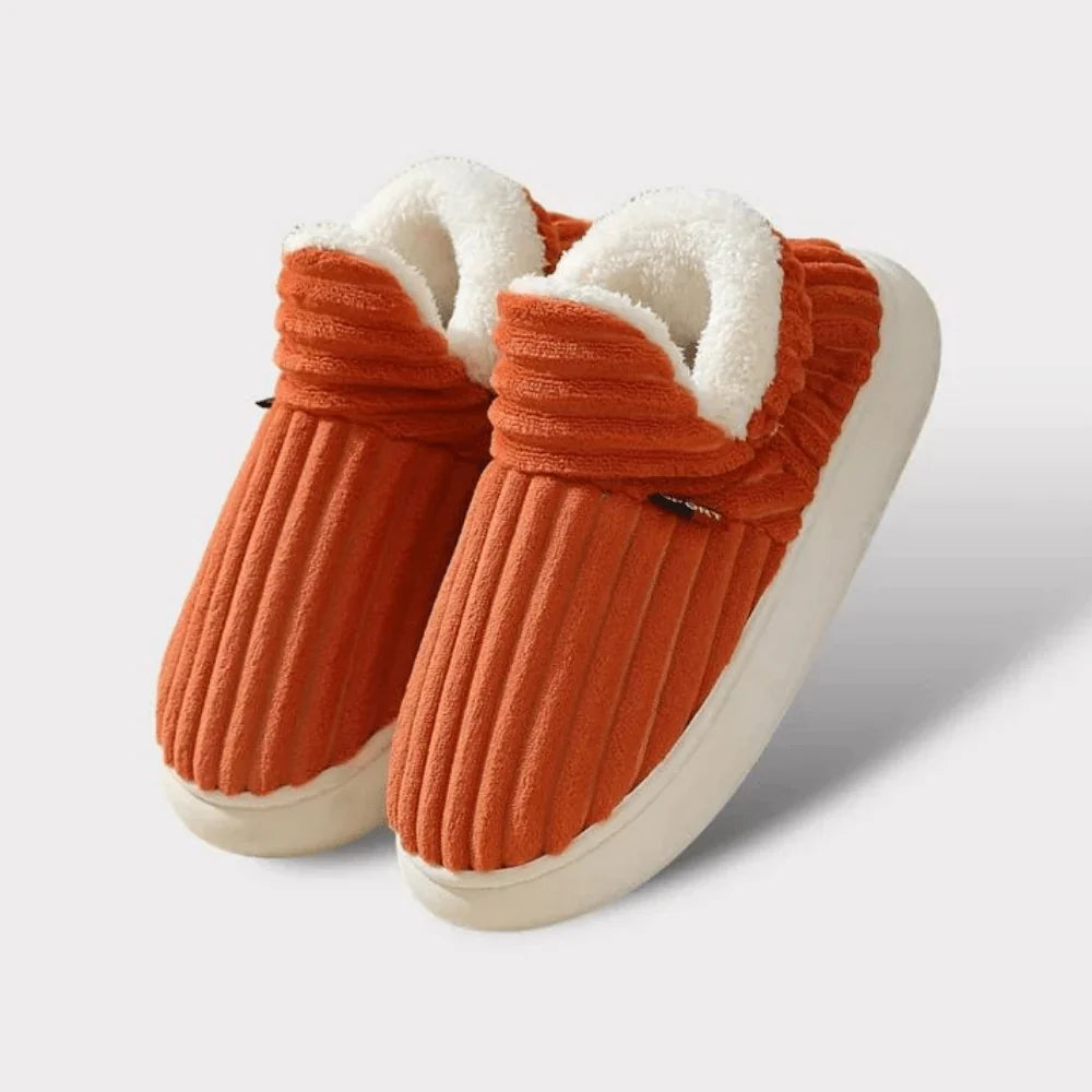 Winterhausschuhe Cord mit Plüschfutter