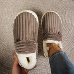 Winterhausschuhe Cord mit Plüschfutter