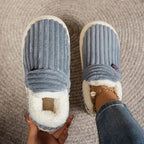 Winterhausschuhe Cord mit Plüschfutter
