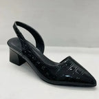 Pointed Slingback Pumps with Block Heel