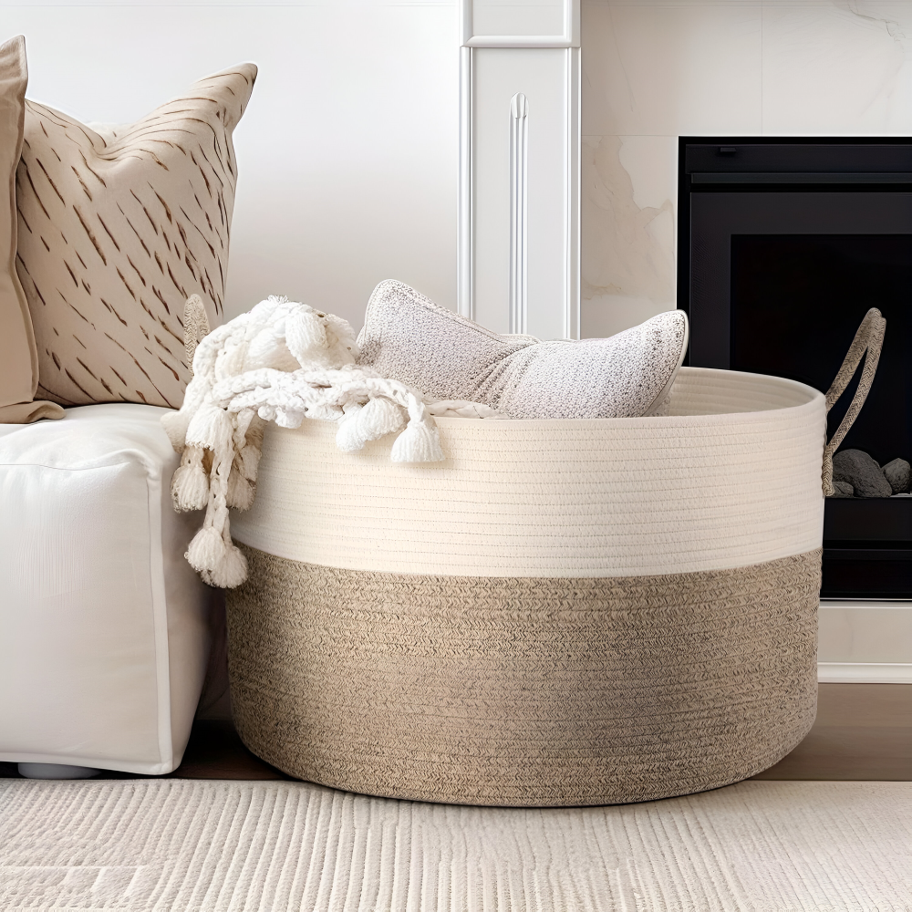 Woven Storage Basket XL – Laundry and Toy Organizer