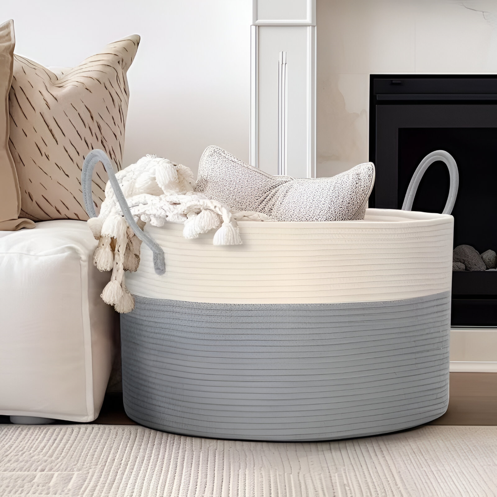 Woven Storage Basket XL – Laundry and Toy Organizer