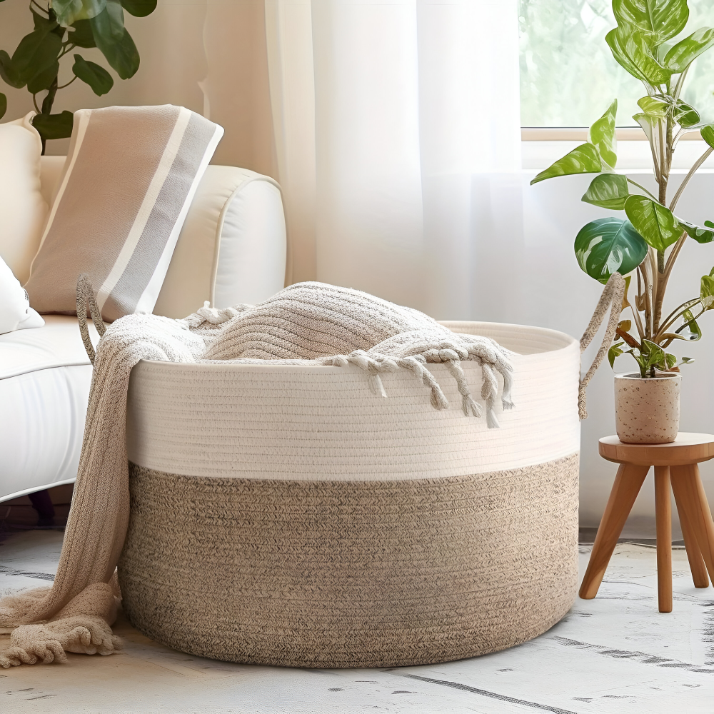 Woven Storage Basket XL – Laundry and Toy Organizer