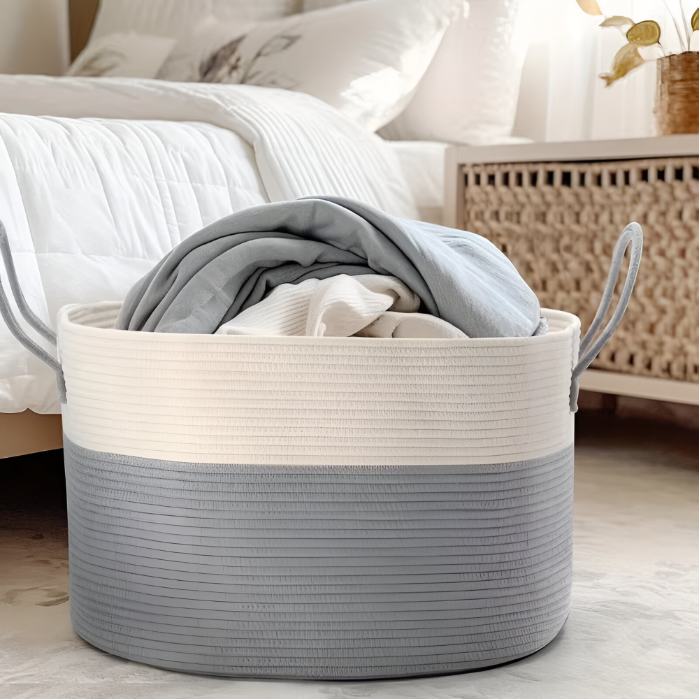 Woven Storage Basket XL – Laundry and Toy Organizer