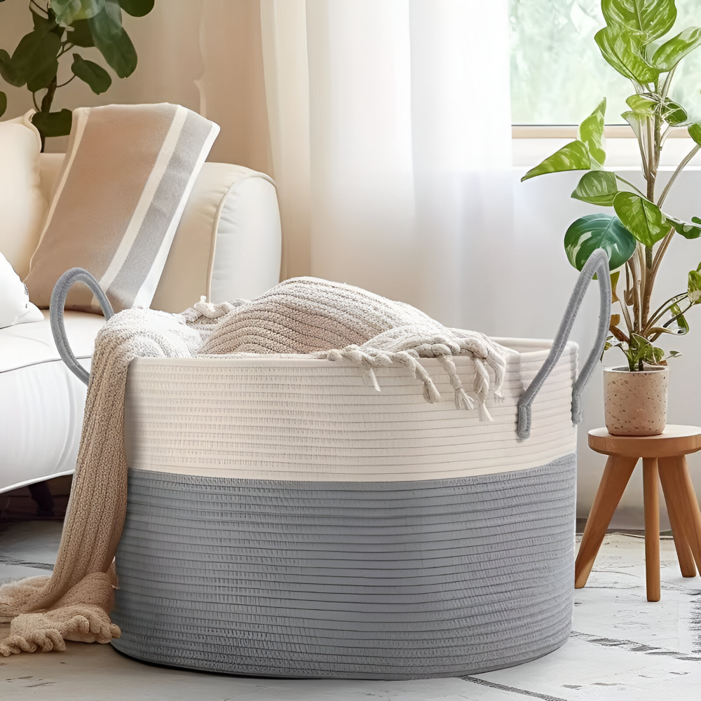 Woven Storage Basket XL – Laundry and Toy Organizer